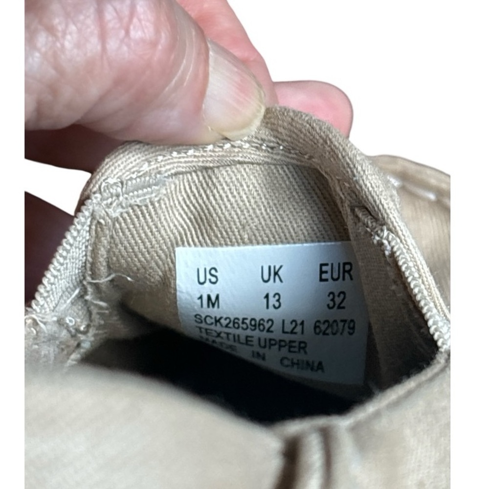 Kids Sperry canvas slip on boat shoes size 1M, rubber soles, beige. - Picture 6 of 6
